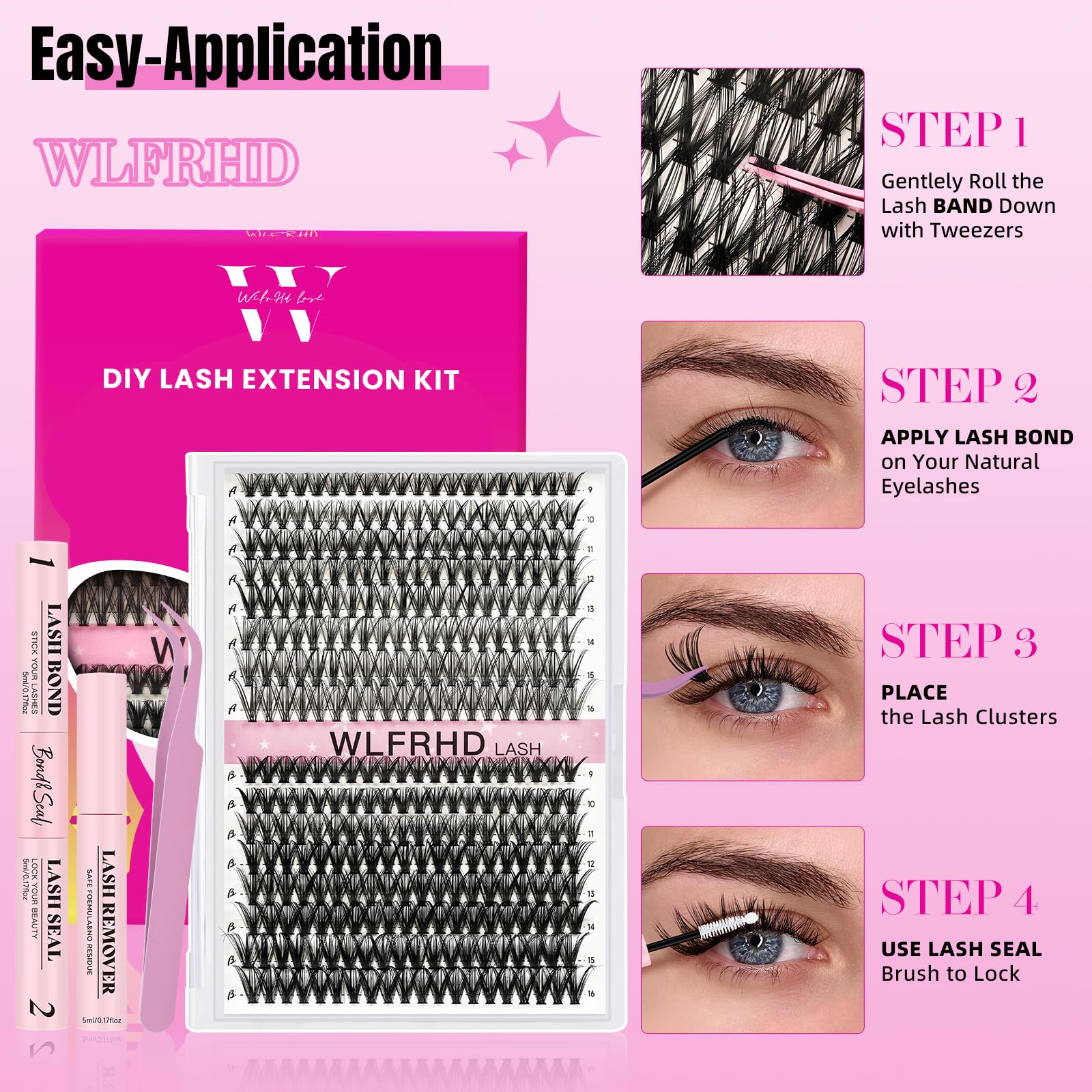 WLFRHD remover included to safely dissolve clusters when ready to switch looks.