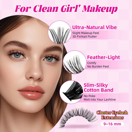 WLFRHD WLF Lash Clusters varied lengths 9-16mm for versatile looks