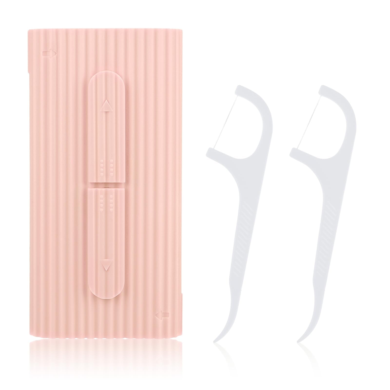 WLLHYF portable dental floss case pink front view