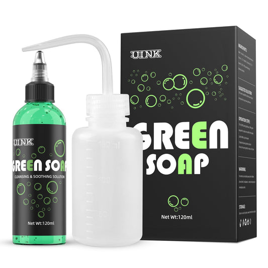 WMHSO concentrated green soap bottle with curved-neck dispenser supports tidy, professional use.