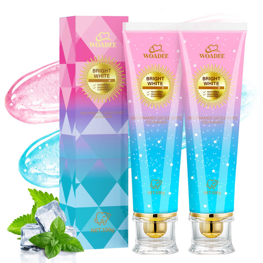 Woadee Niacinamide Whitening Toothpaste tube on white background