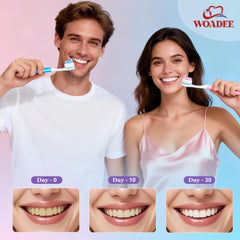 Close-up of whitening toothpaste gel showing polishing particles