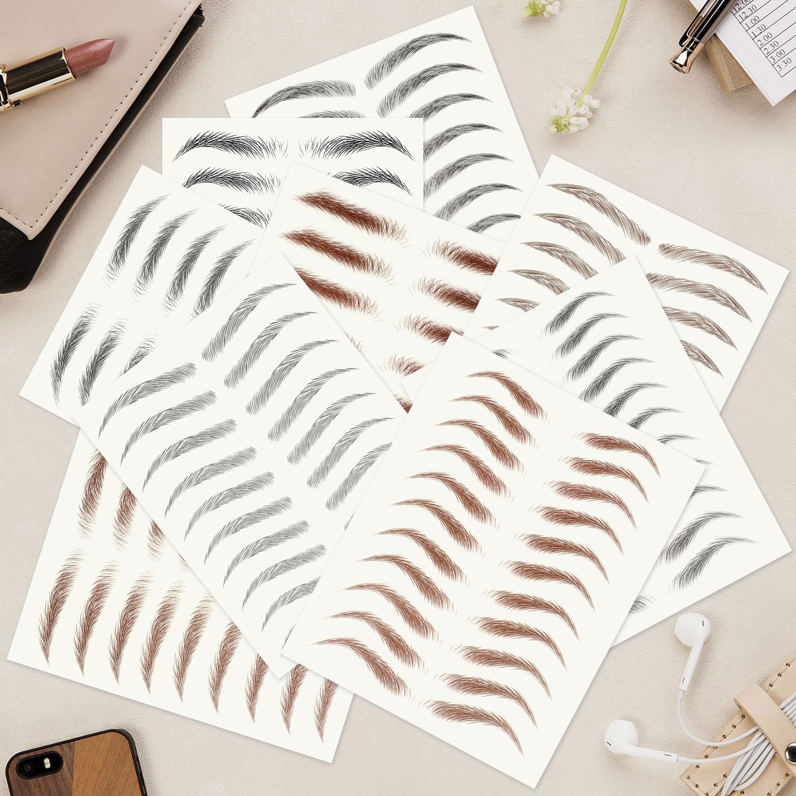 Wodelanle packaging includes clear instructions for brow stickers.