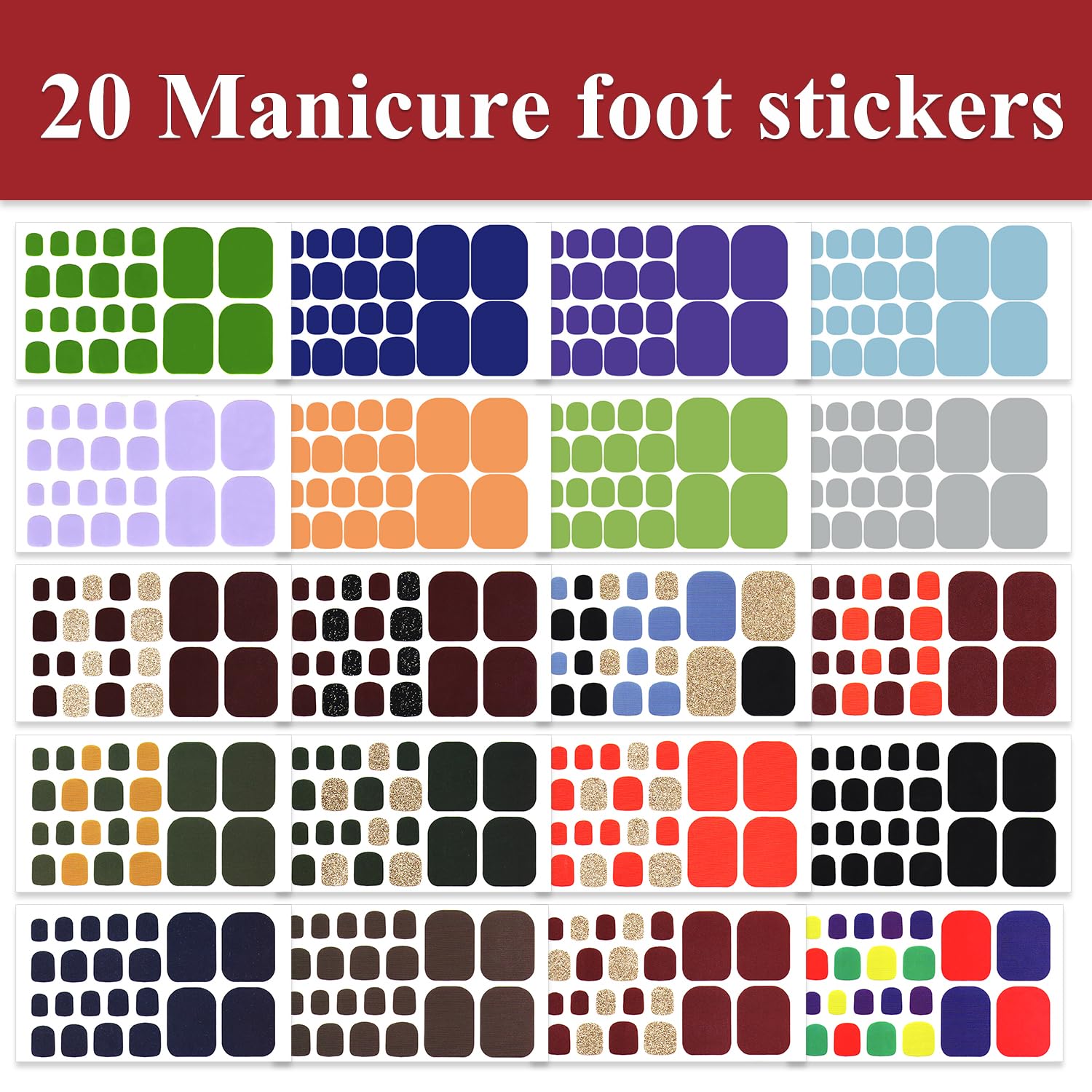 WOKOTO 20 sheets self-adhesive nail strips offer no-dry-time convenience.