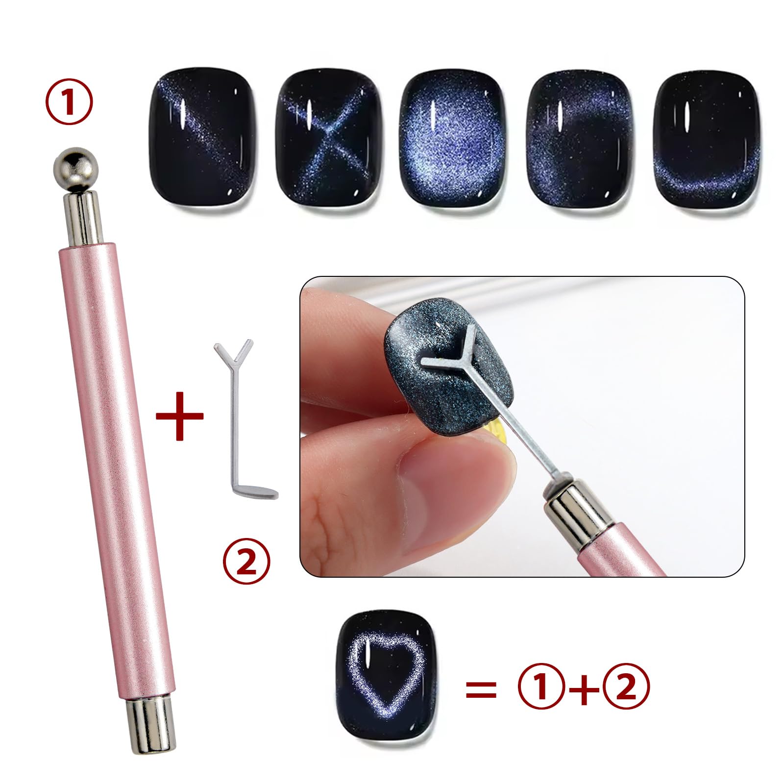 WOKOTO cat eye magnet pens in silver for vibrant metallic highlights