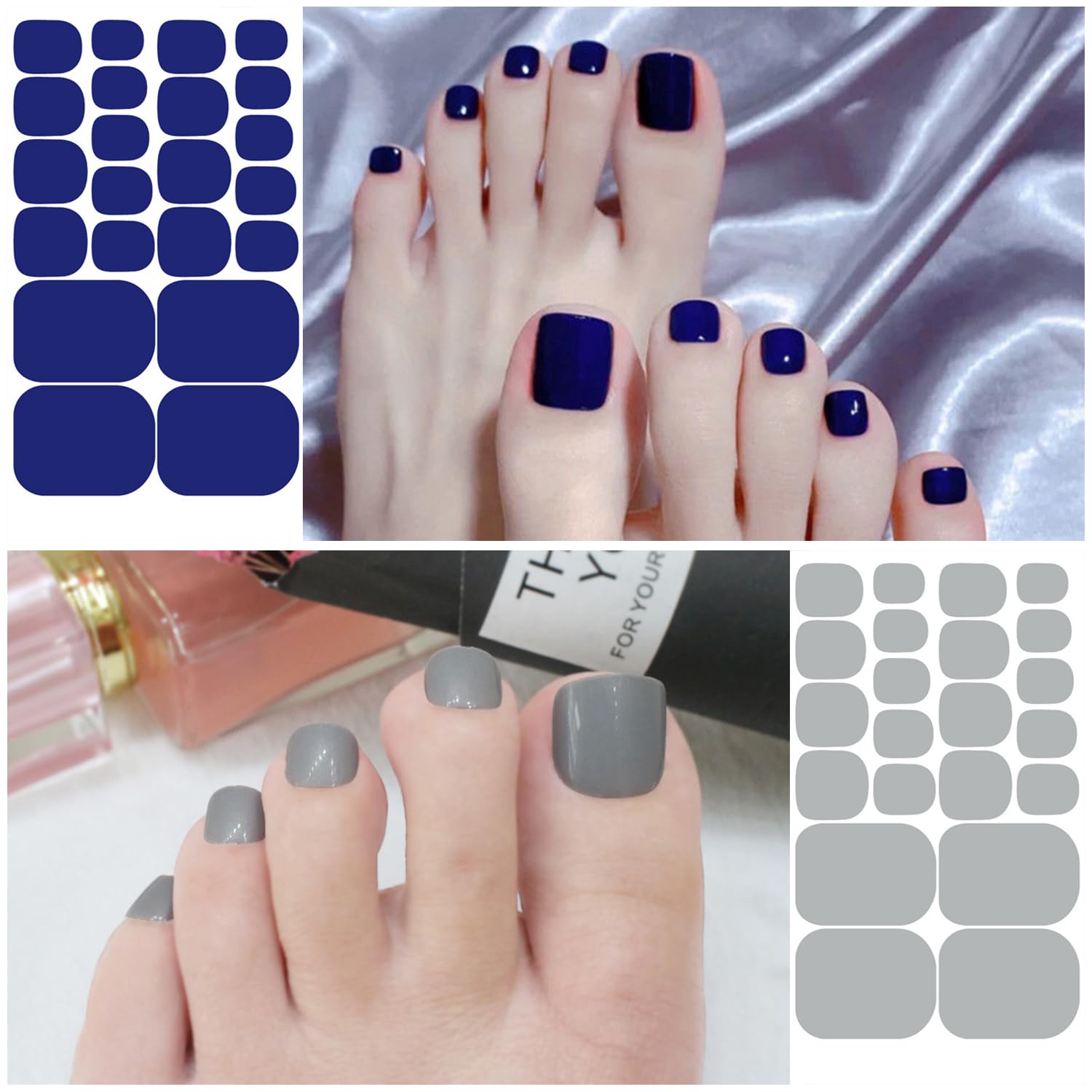 WOKOTO easy application nail stickers; no glue needed for quick nails.