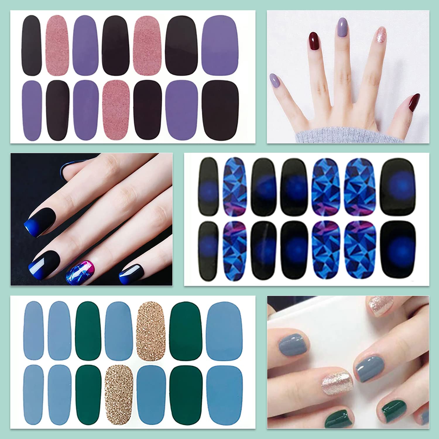 WOKOTO Moon Stars full-cover wraps for durable, salon-like results at home