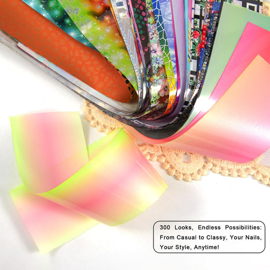 WOKOTO nail foil transfer heart pattern for romantic nails