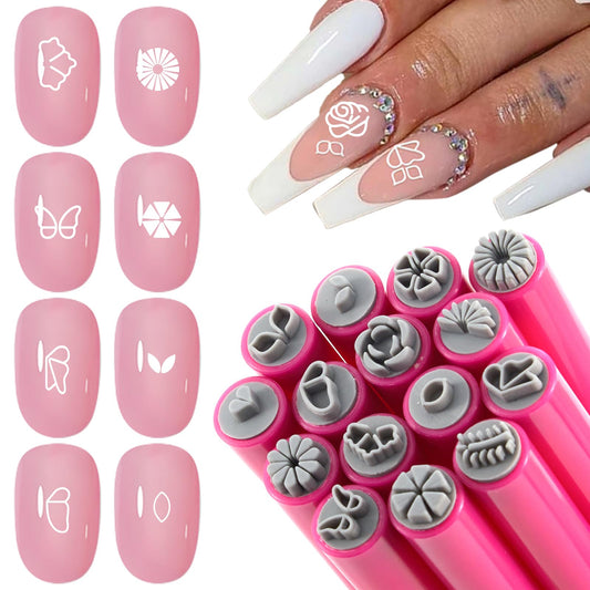 WOKOTO nail stamping set featuring flowers design for quick DIY nails