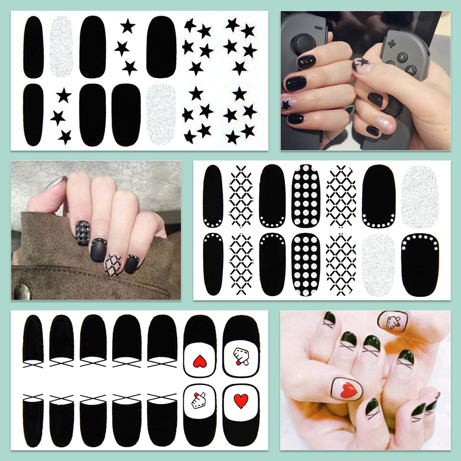 WOKOTO nail sticker contents include 20 sheets and moon file.