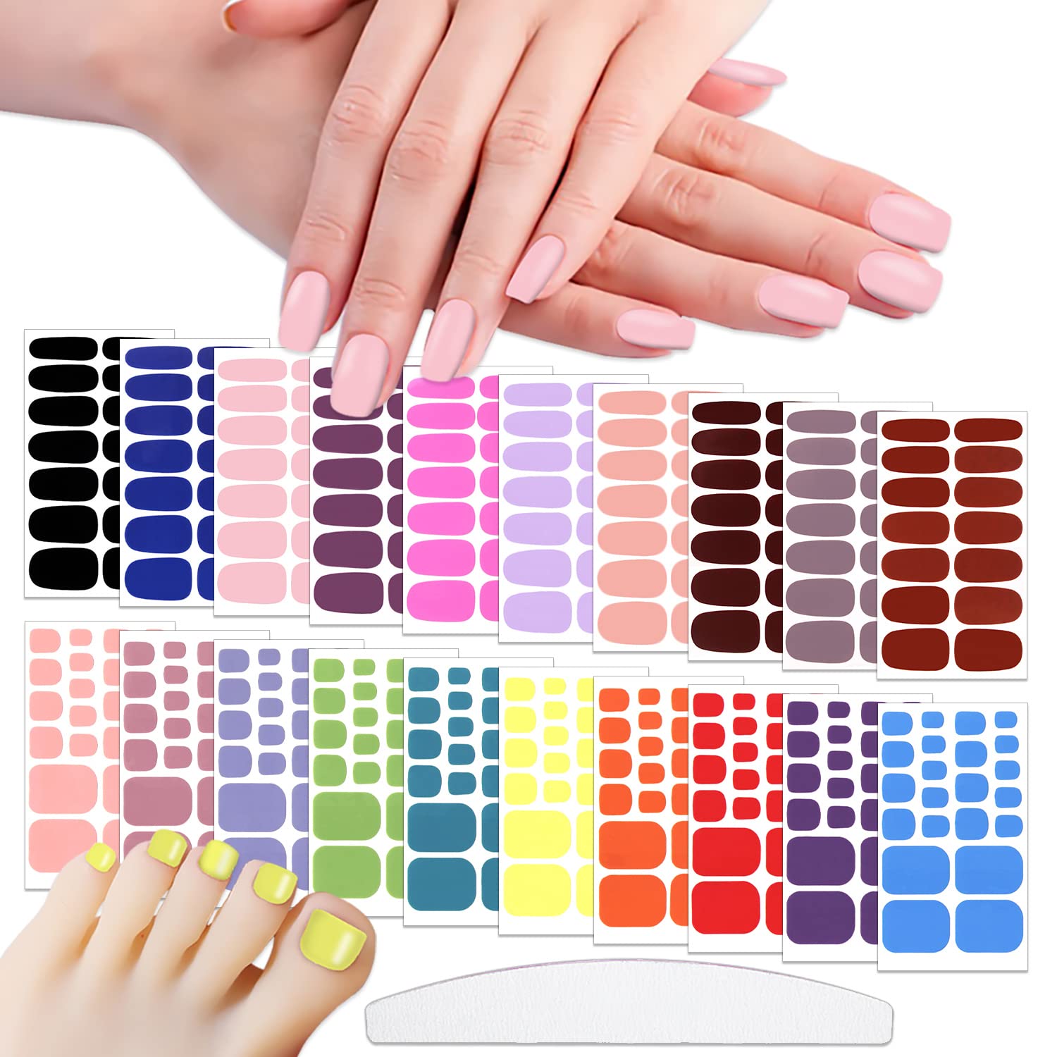 WOKOTO solid color nail stickers box offers quick, salon-like nails at home.