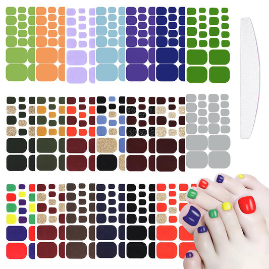 WOKOTO toe nail polish stickers pack provides quick, mess-free toe nail art.