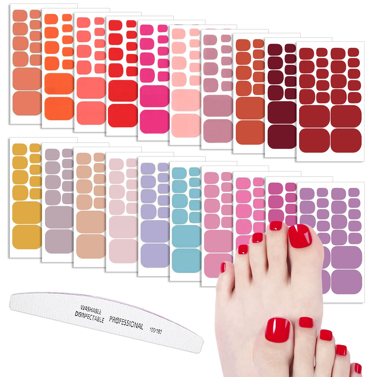 WOKOTO pink toe nail strips for quick, clean toes.