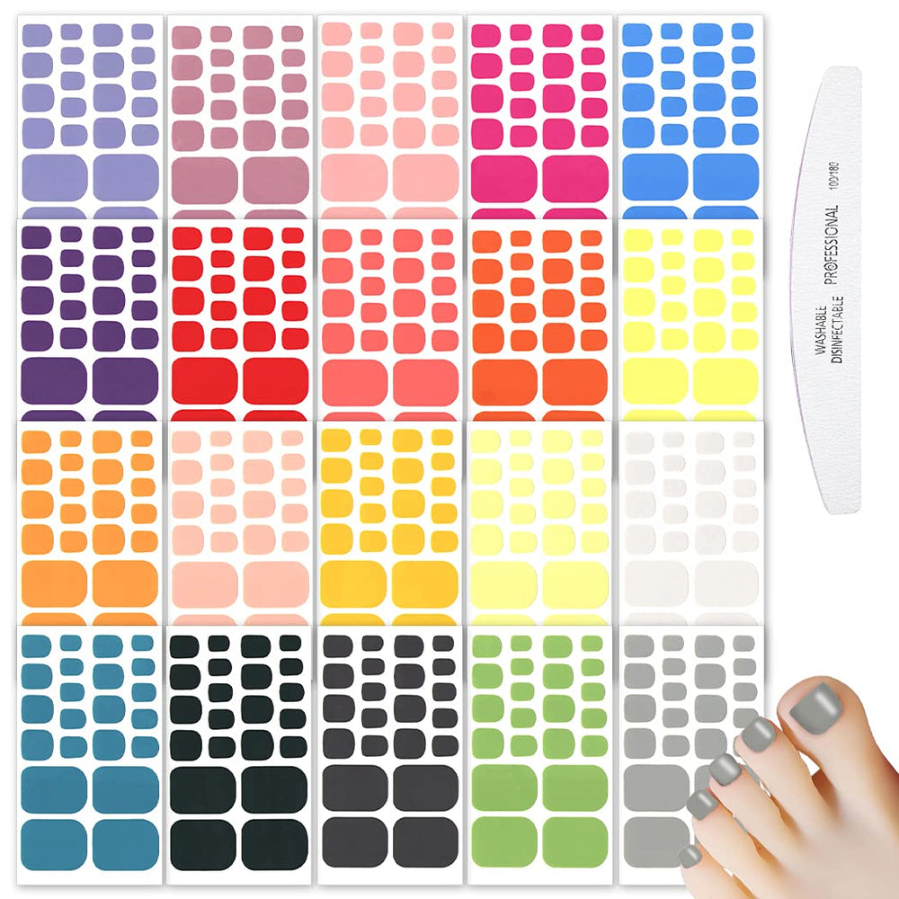 WOKOTO toe nail strips solid designs provide quick, mess-free color for toes