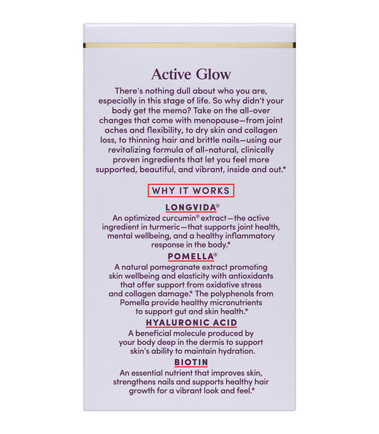 Womaness Active Glow capsules closeup for hair, skin and nails support.