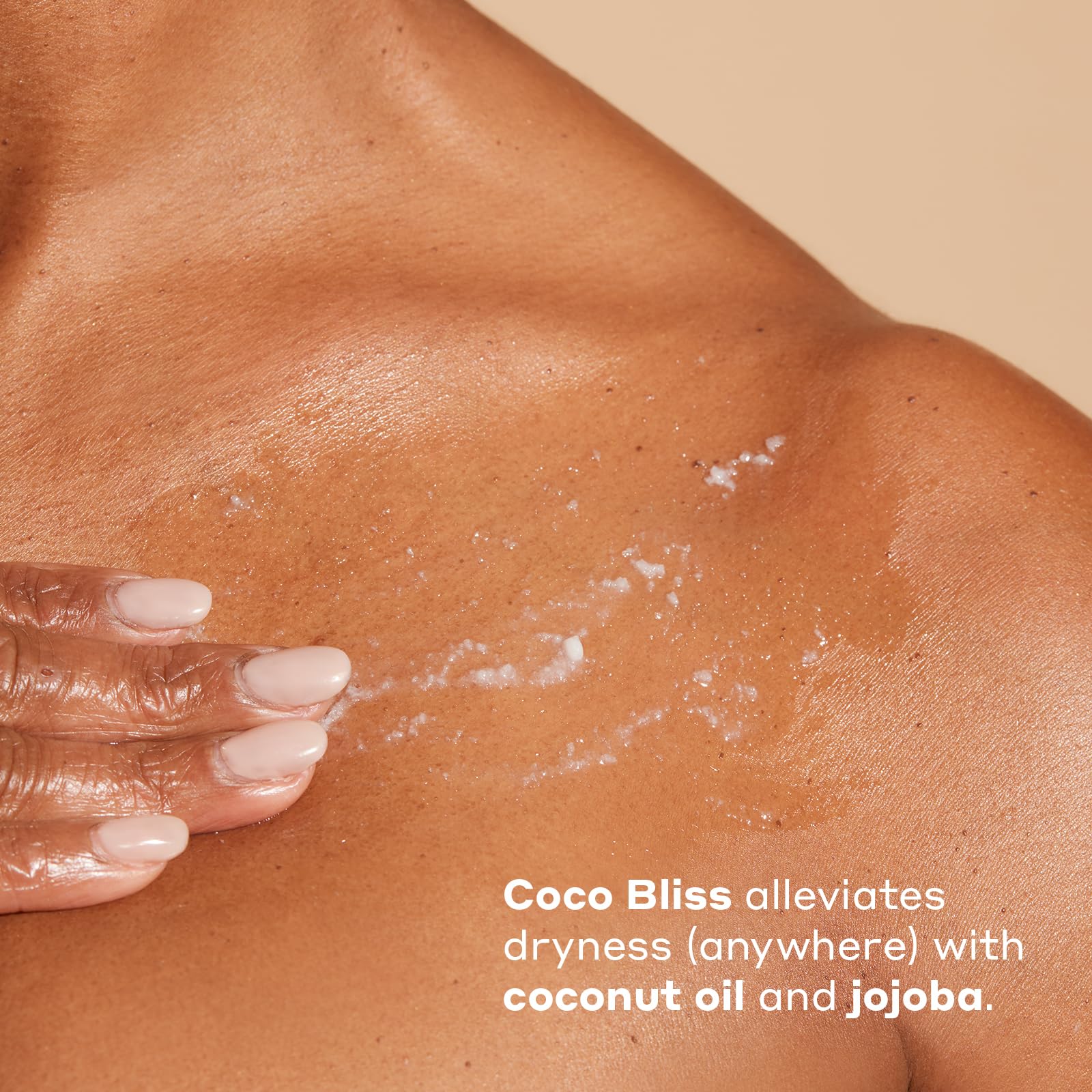 Womaness Coco Bliss application glide demonstrates smooth layering for body and intimate use.