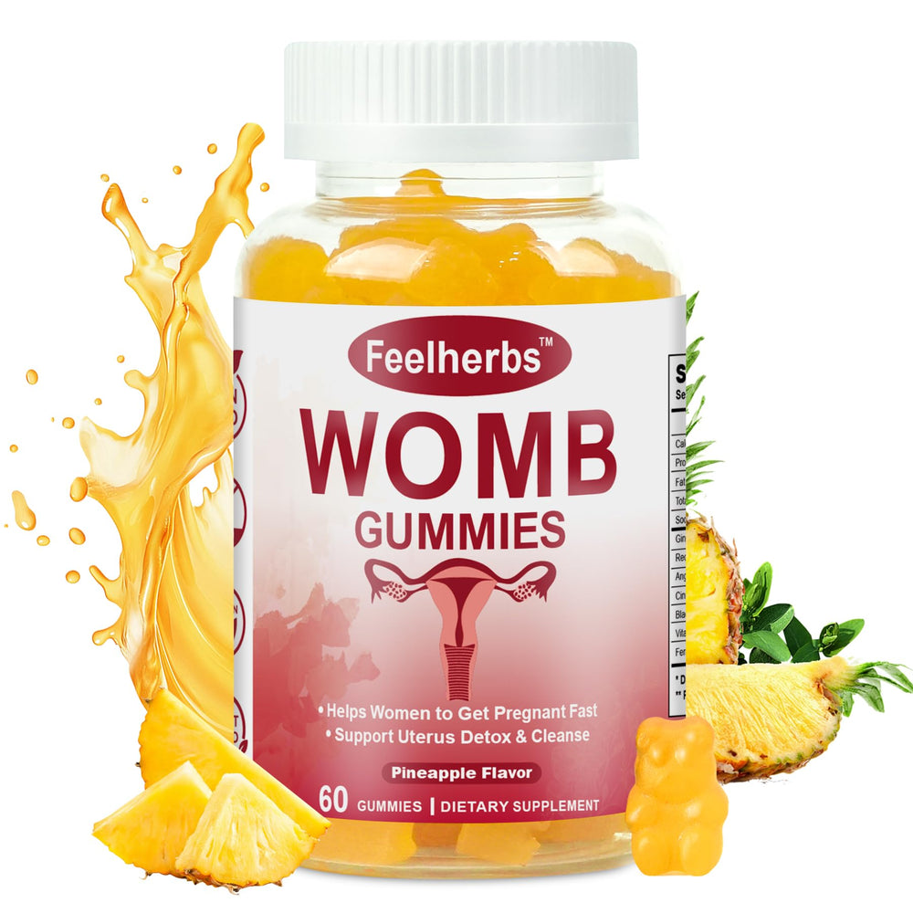 Womb Gummies pineapple balance for women, fertility support, 60 count