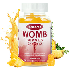 Womb Gummies pineapple balance for women, fertility support, 60 count