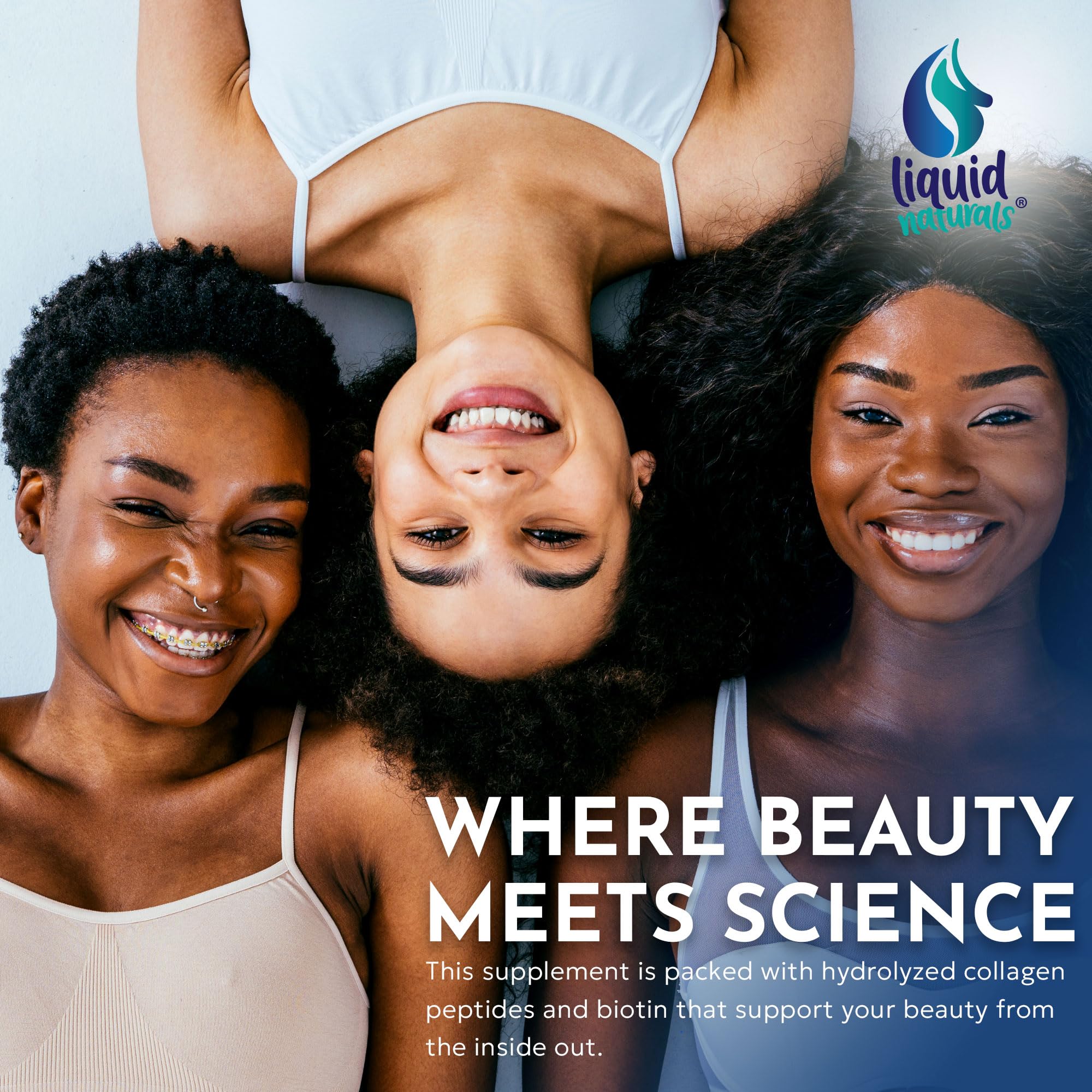 Women with healthy hair, skin and nails using the supplement