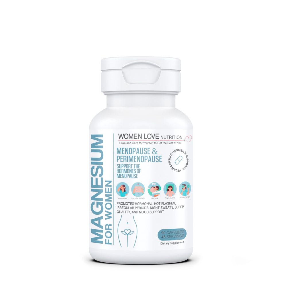 WOMEN LOVE NUTRITION Magnesium for Women bottle with 90 capsules