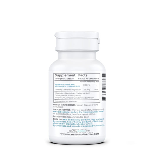Close-up of magnesium capsules for menopause support
