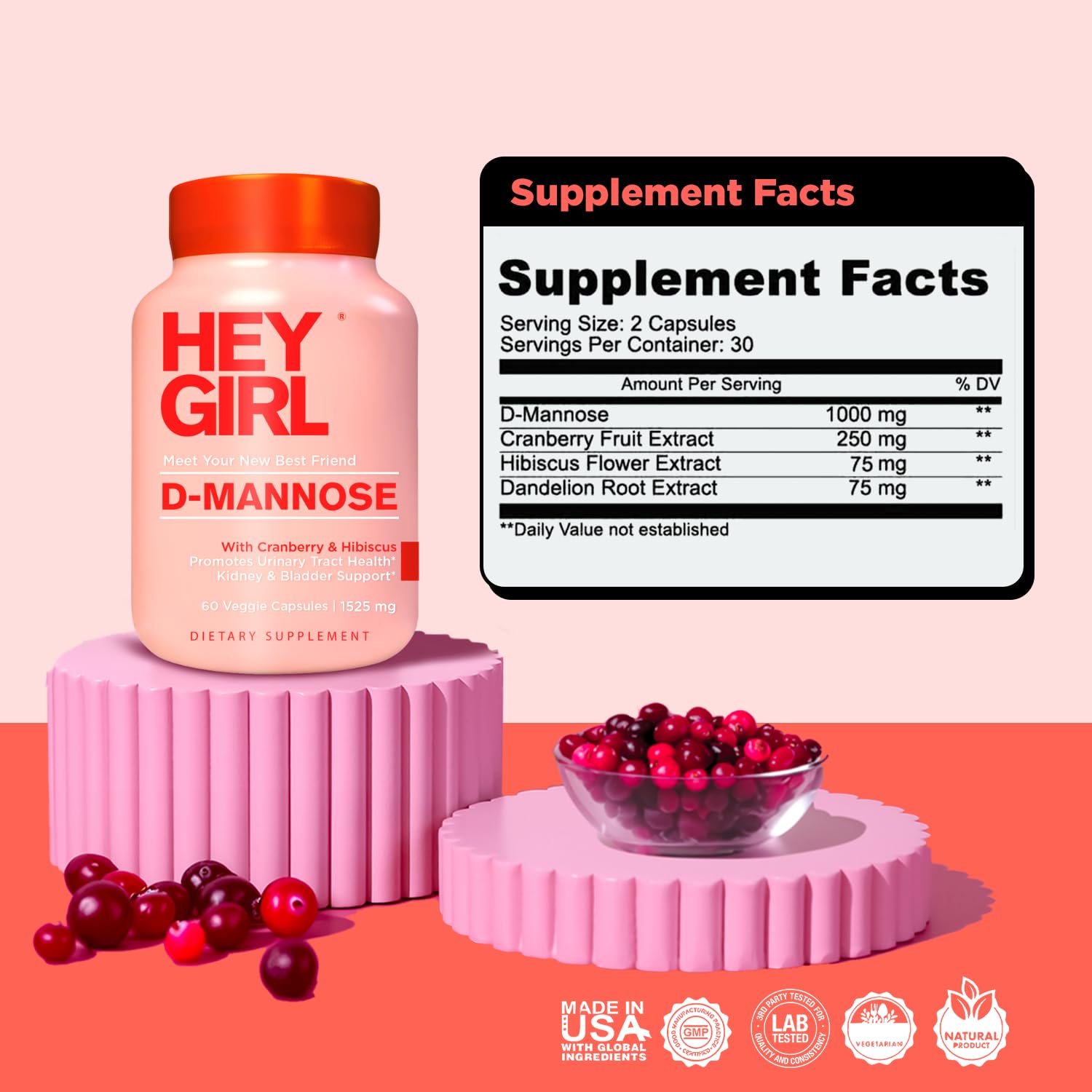 Women’s UTI relief supplement packaging
