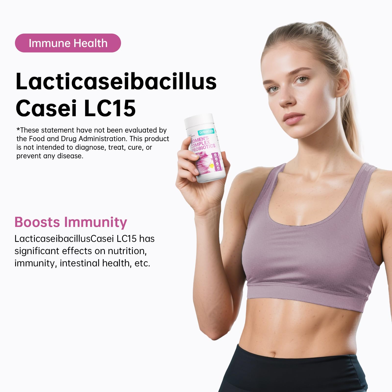 Close-up of probiotic capsules showing 20B CFU