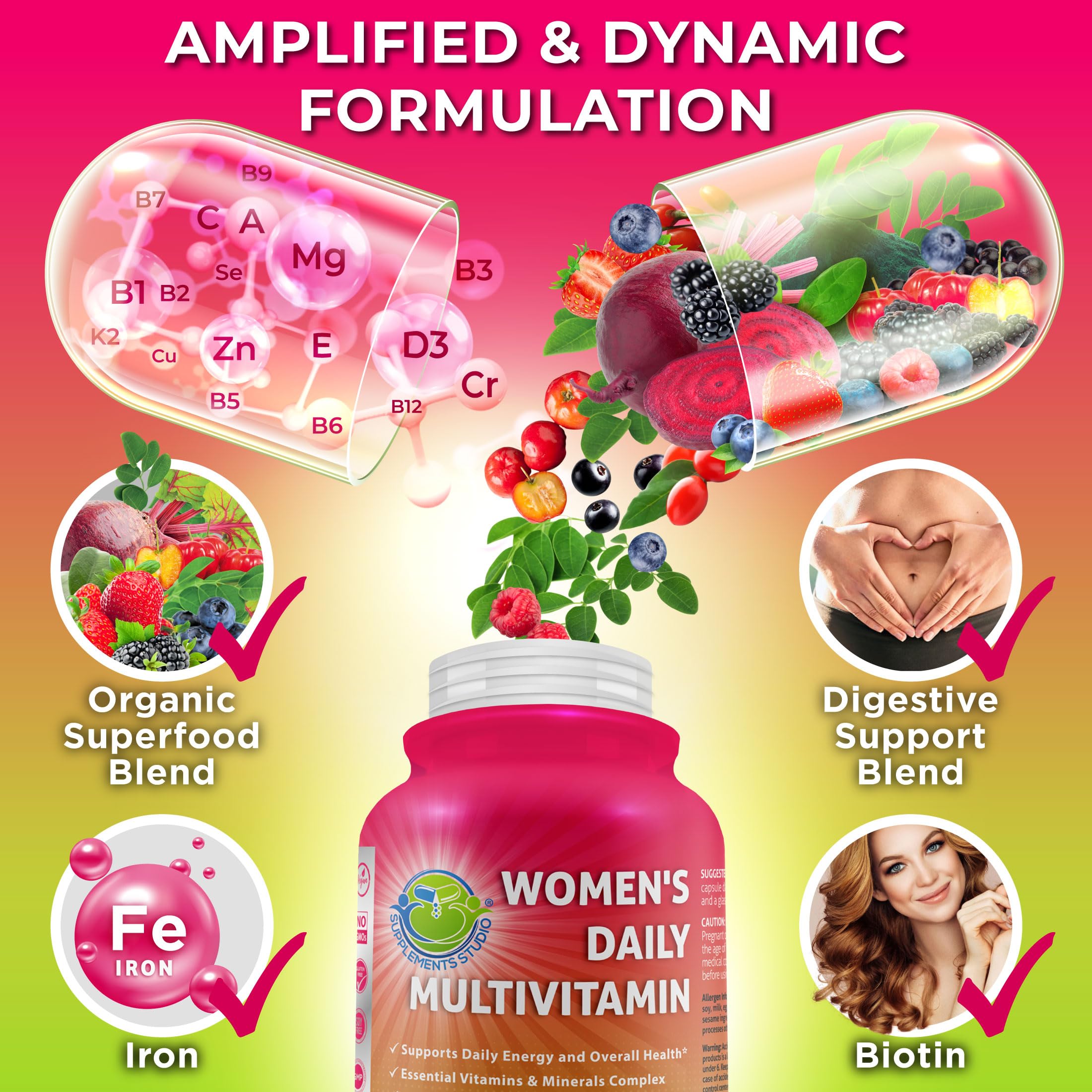 Organic superfoods blend including alfalfa, moringa and spirulina