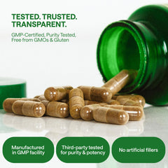 Capsules inside bottle with label clearly visible