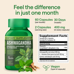 GABA and L-Theanine ingredients illustration for WONDER FAMILY Ashwagandha Complex