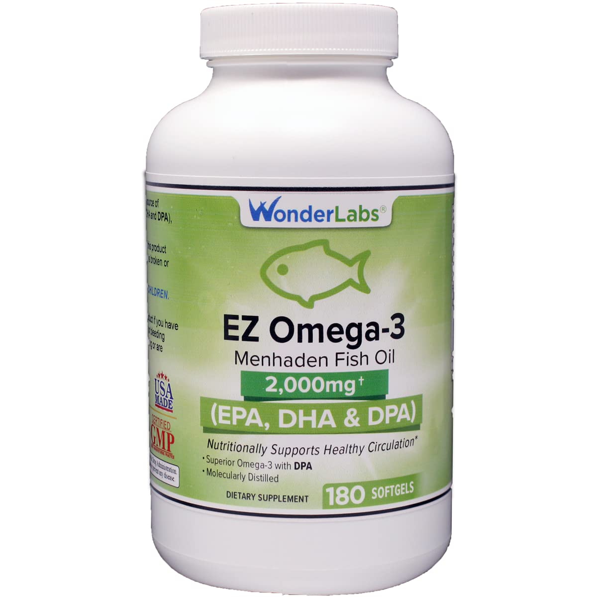 Wonder Laboratories EZ Omega-3 bottle on shelf for daily wellness.