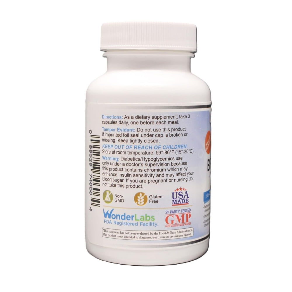 Close-up of berberine, cinnamon, chromium and Bioperine ingredients