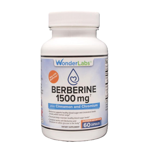Wonder Laboratories Berberine HCL 1,500mg bottle with 60 capsules