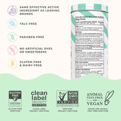 Wonderbelly antacid ingredient label highlights 1000 mg calcium carbonate and clean ingredients.