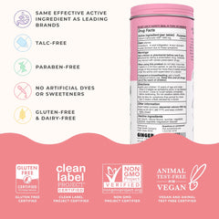 Wonderbelly antacid ingredients list shows clean, vegan, non-GMO formula.