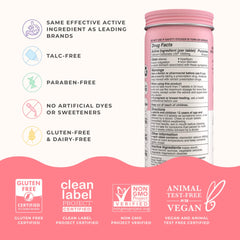 Wonderbelly Antacid label highlights no dyes and clean ingredients