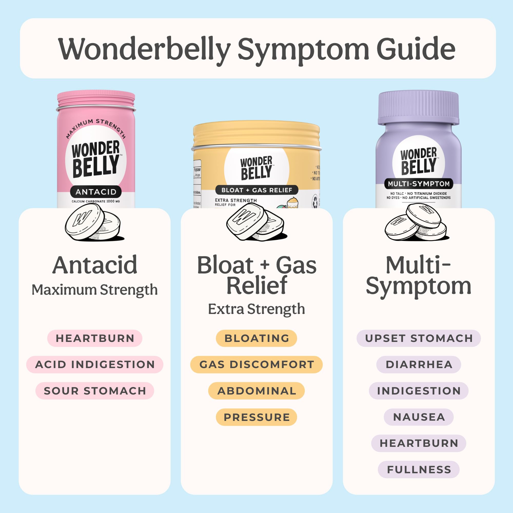 Wonderbelly packaging in a purse or desk, portable relief option.