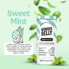 Wonderbelly antacid chew tablets with smooth coating are ready for quick chewing.