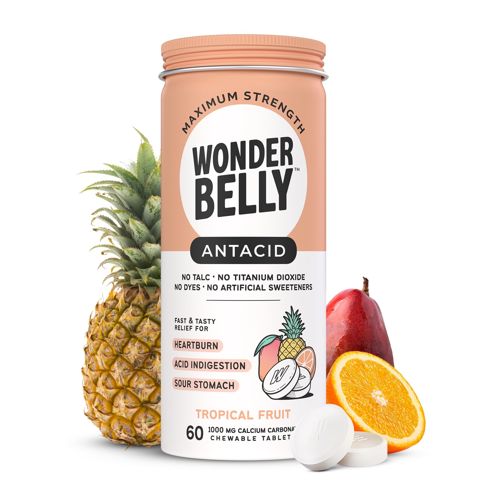 Wonderbelly Antacid tropical fruit chew close-up showing vibrant flavor and relief potential