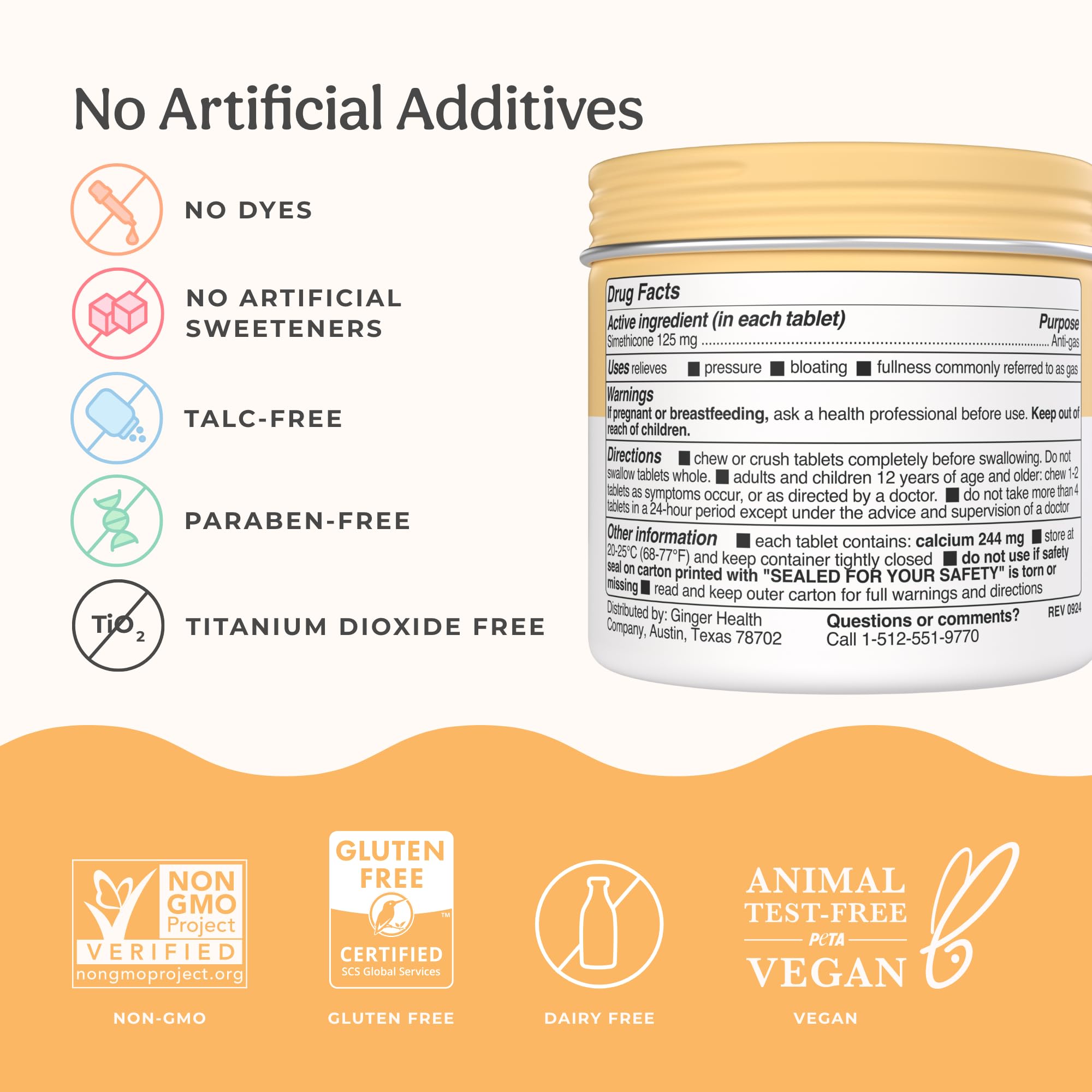 Wonderbelly chewable Mango Smoothie tablets held in hand for tasty, on-the-go relief.