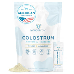 Front label of WONDERCOW Colostrum powder