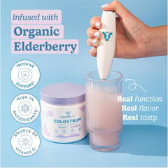 Natural ingredients: colostrum powder with elderberry