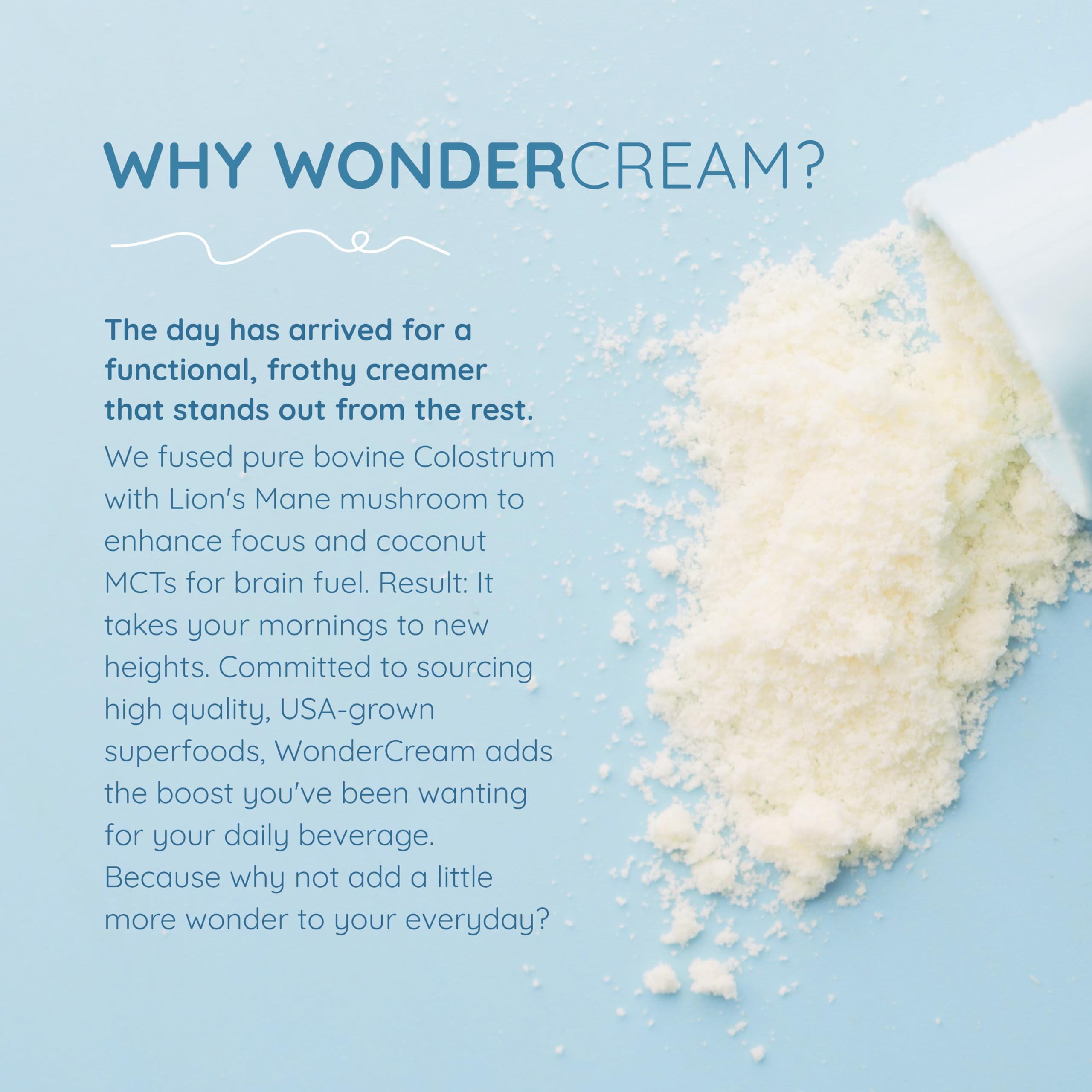 Lion's mane mushroom and coconut milk powder as key ingredients