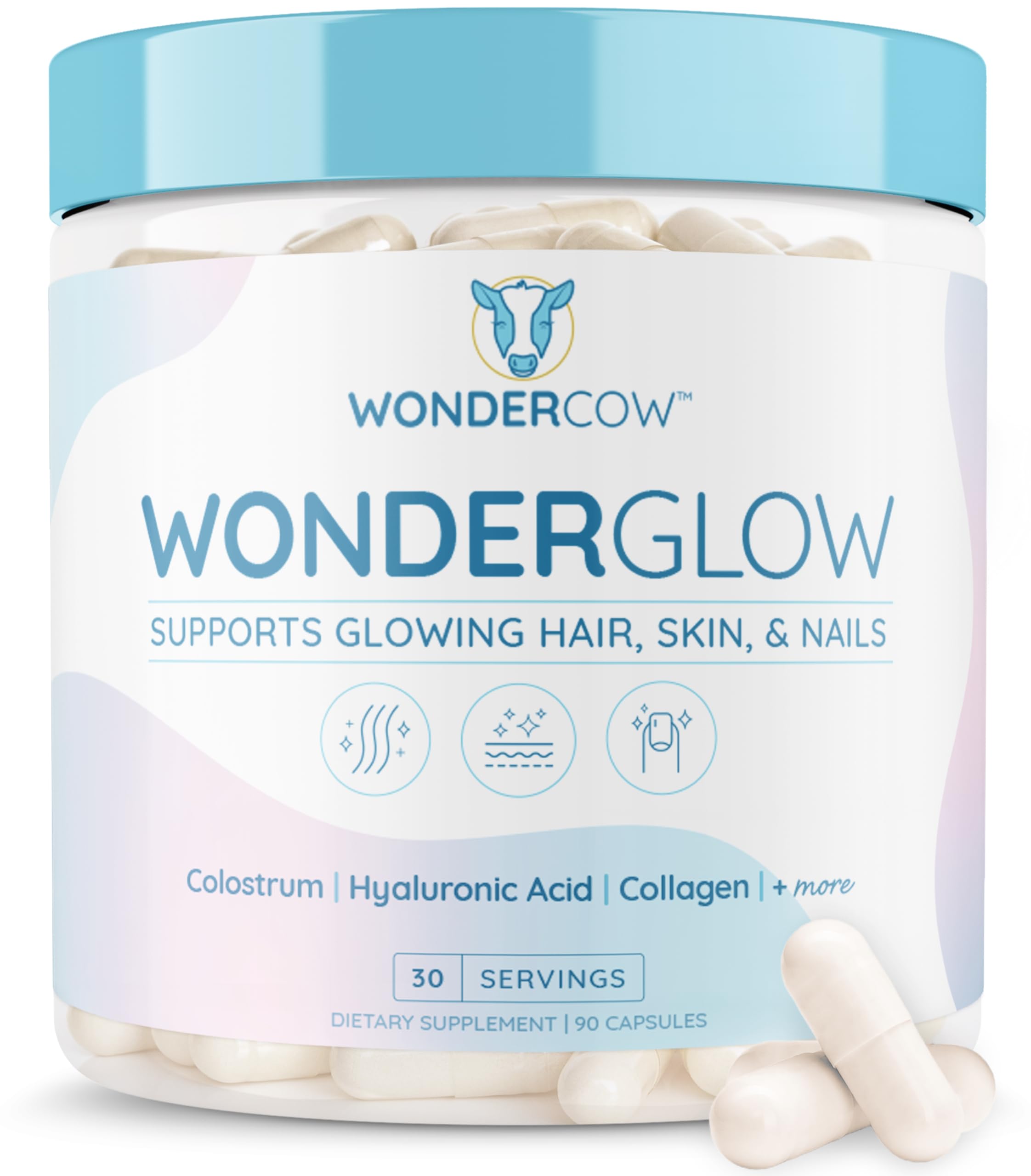 WONDERCOW WonderGlow bottle front for daily beauty support from within
