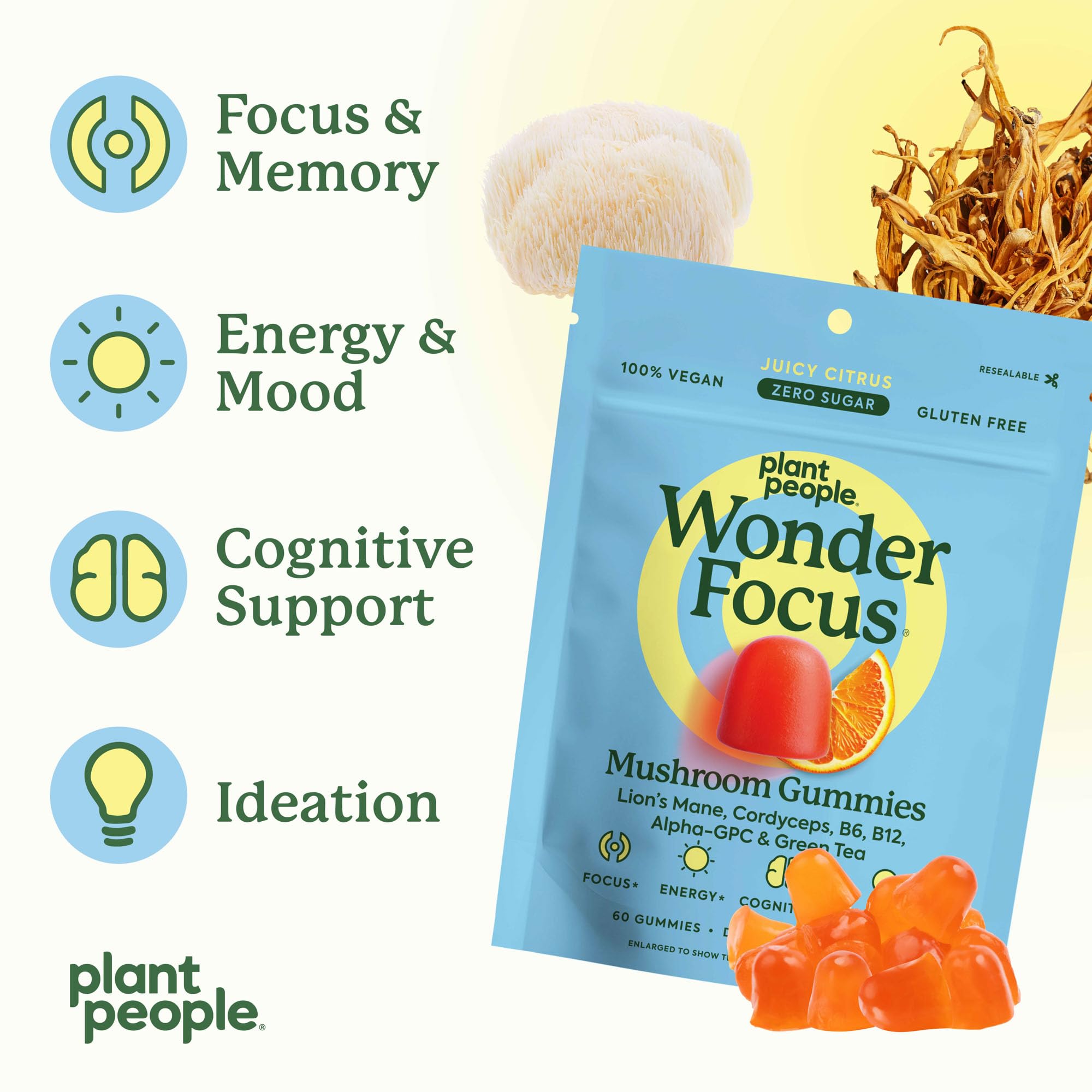 60-count resealable pouch packaging for WonderFocus gummies