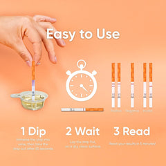 Close-up of Wondfo 5mm pregnancy test strip result area