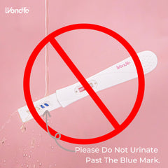 Example result showing lines for pregnancy on Wondfo test