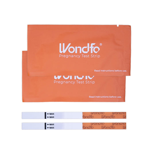 Wondfo 20-count pregnancy test strips box and packaging