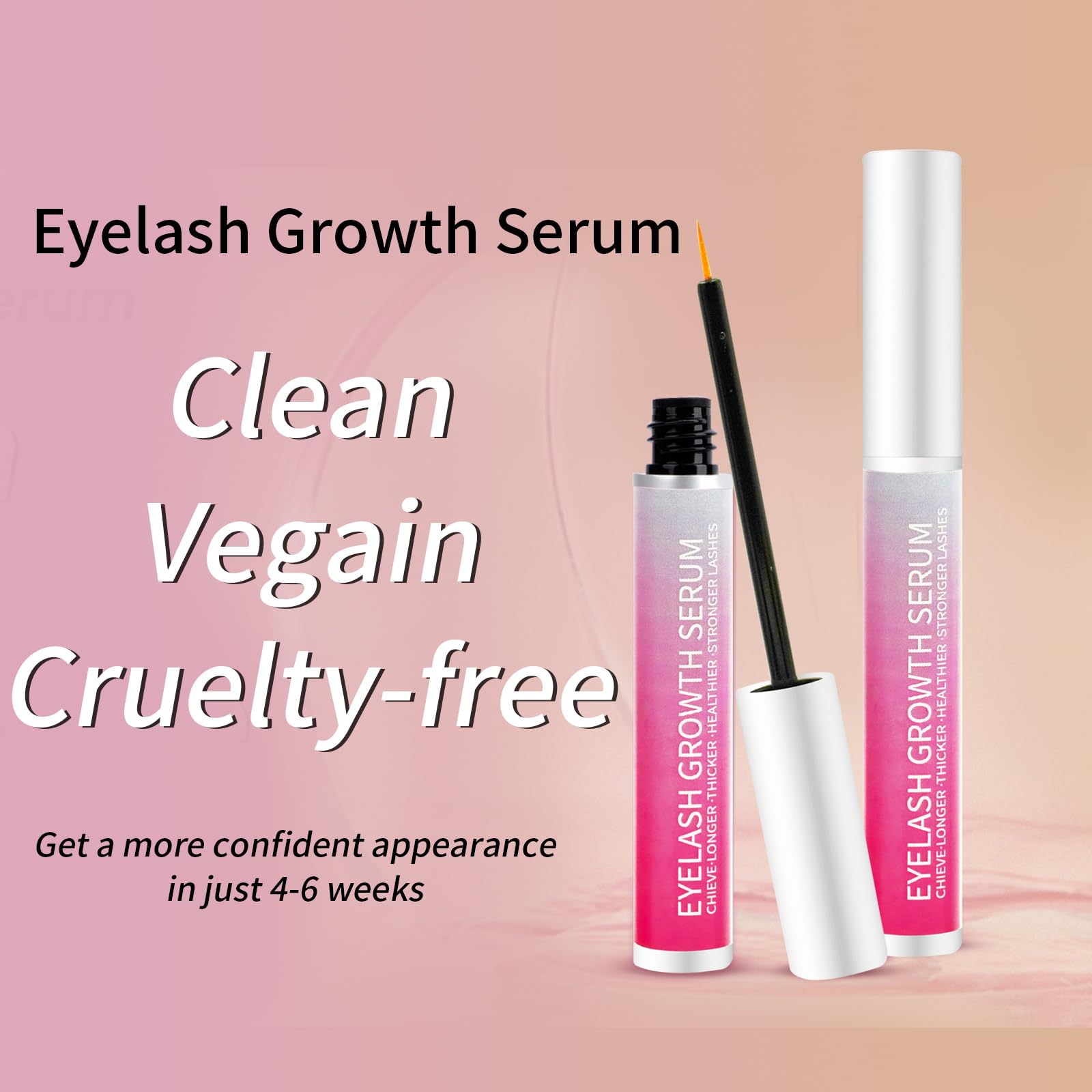 Close-up of WONERBE Eyelash Serum bottle being applied to the upper lash line