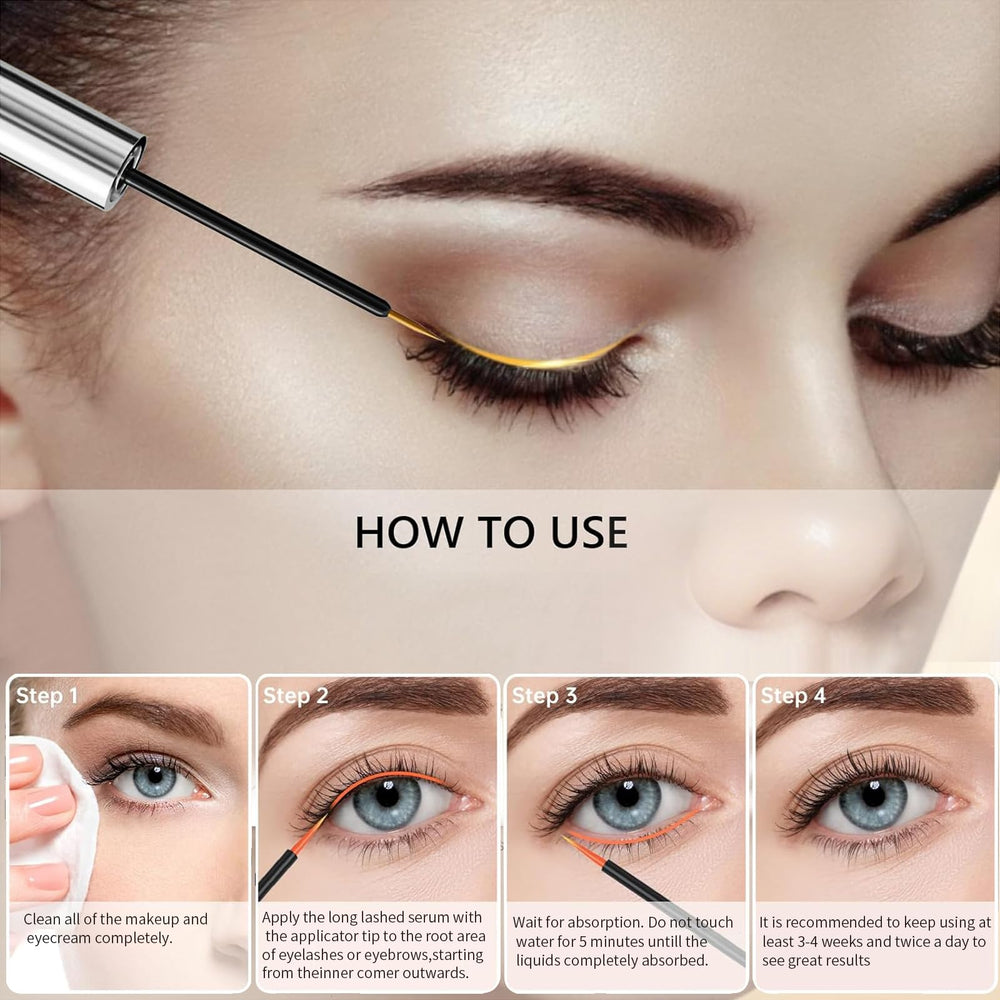 WONERBE Eyelash Serum ingredient panel featuring peptides for healthier lashes